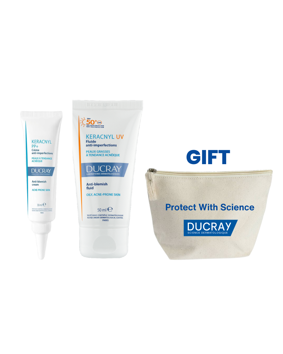 Keracnyl PP + Keracnyl UV Ffluid Sunscreen + Free Pouch