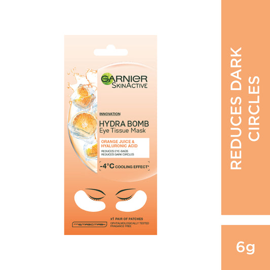 Garnier Skin Active Hydra Bomb Eye Tissue Mask Hyaluronic Acid and Orange Juice