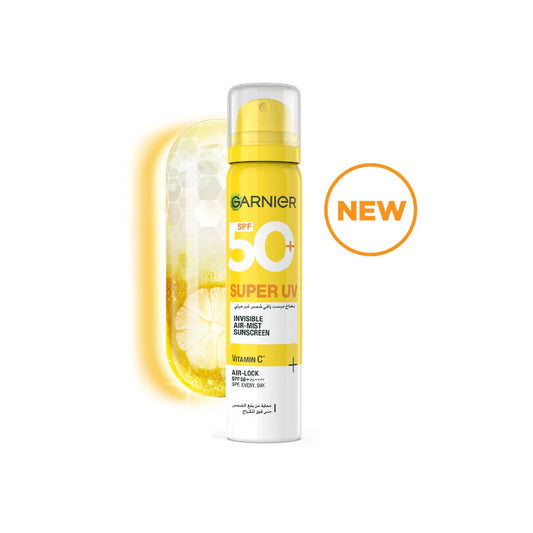 Garnier - Skin Active - Super UV Invisible Air Mist Face & Body Sunscreen - To Correct And Protect Your Skin With SPF 50+ - For All Skin Types - 75 ML