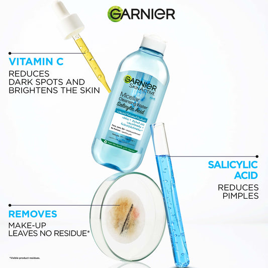 Garnier Vitamin C Micellar Water Facial Brightening Cleanser and Makeup Remover 400ml