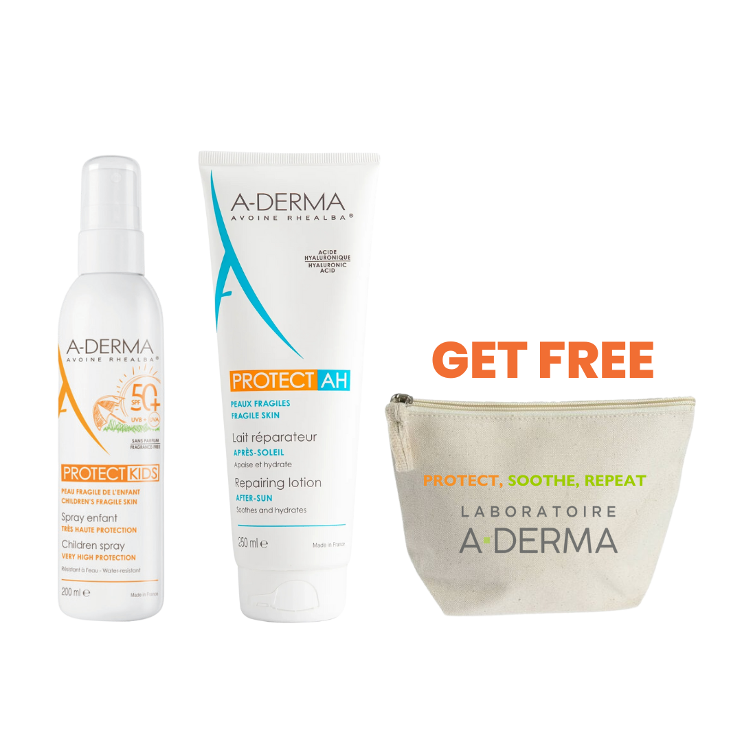Protect Kids Children Spray Sunscreen+ Protect AH Repairing Lotion+ Free Pouch