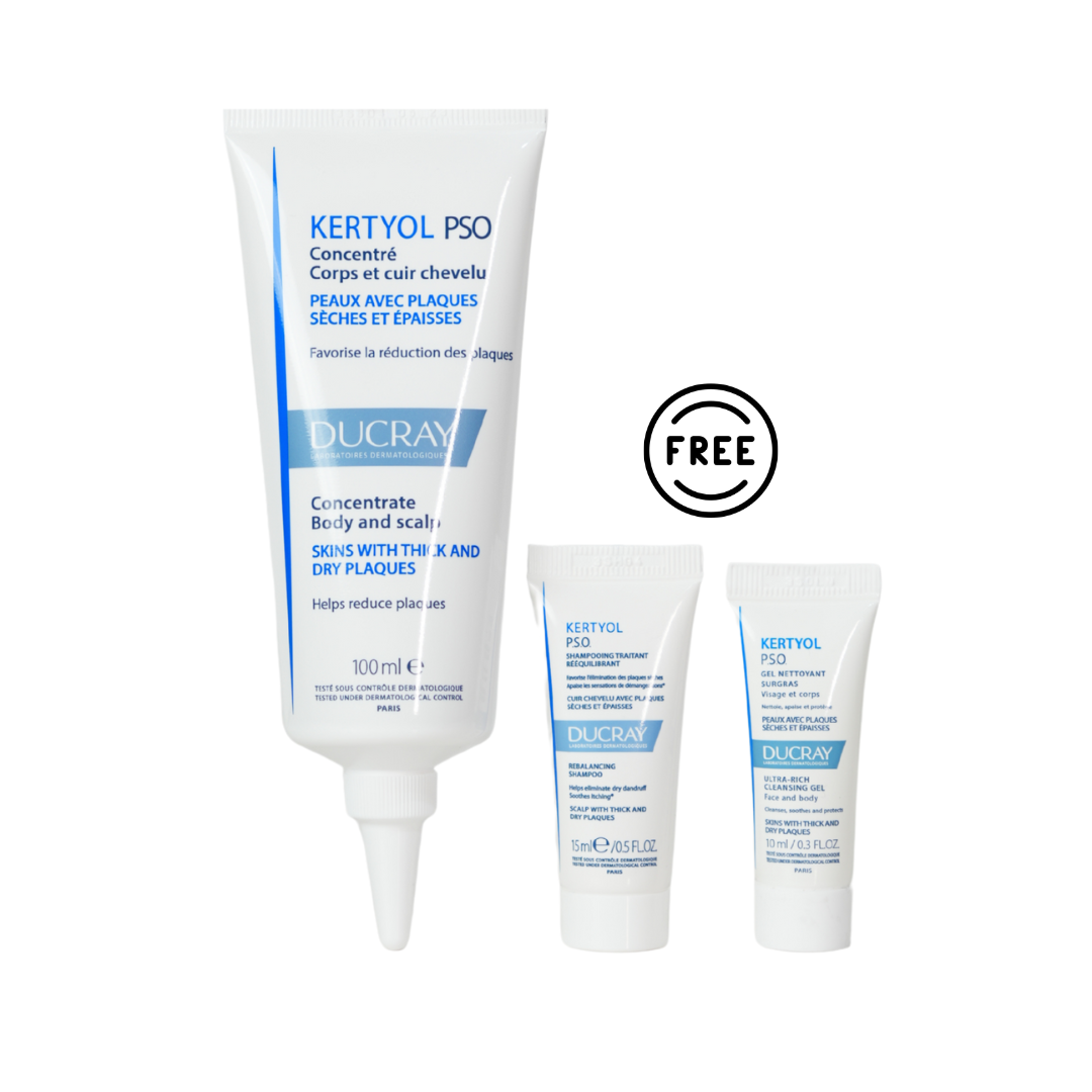 Kertyol PSO Concentrate 100 ml + Free Kertyol PSO Shampoo15-ml + Free Kertyol PSO Gel 10 ml
