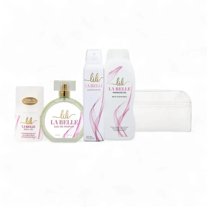 Lili – La Belle Coffret Pouch Eau de Parfum 100 ml + Shower Gel + Deodorant + Roll-on
