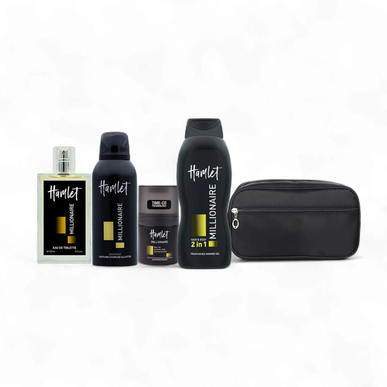 Hamlet – Millionaire Pouch Eau de Toilette Set 100 ml + Shower Gel + Deodorant Spray + Roll-On