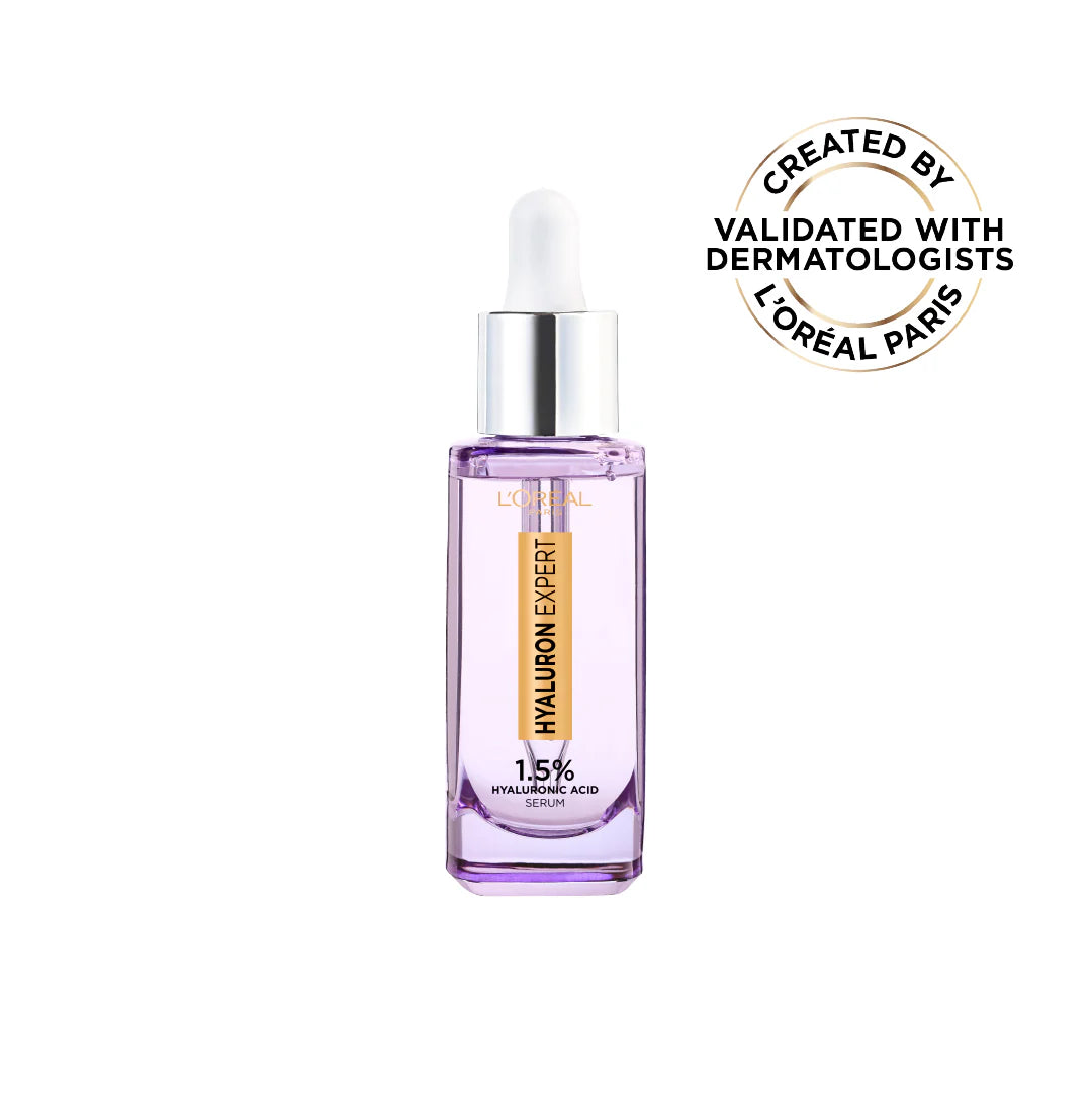 L’Oréal Paris, Hyaluron Expert Replumping Face Serum, with 1.5% Hyaluronic Acid, for Fine Lines Reduction, Hydration and Youthful Looking Skin , 30ml