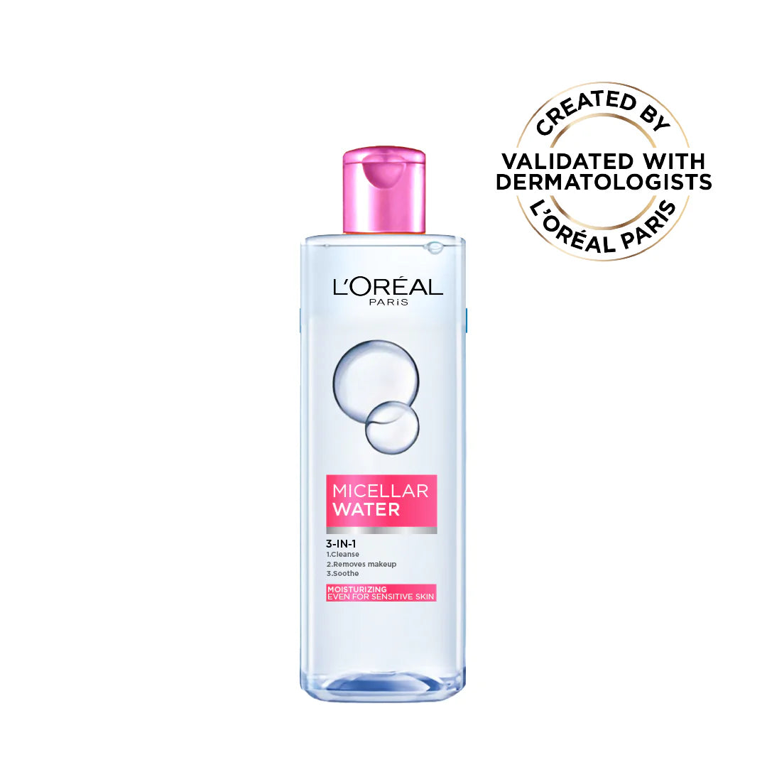 L'Oréal Paris, 3-in-1 Refreshing and Moisturizing Micellar Water, Cleanse, Remove Makeup and Soothe, for Sensitive and Normal to Dry Skin, 400ml
