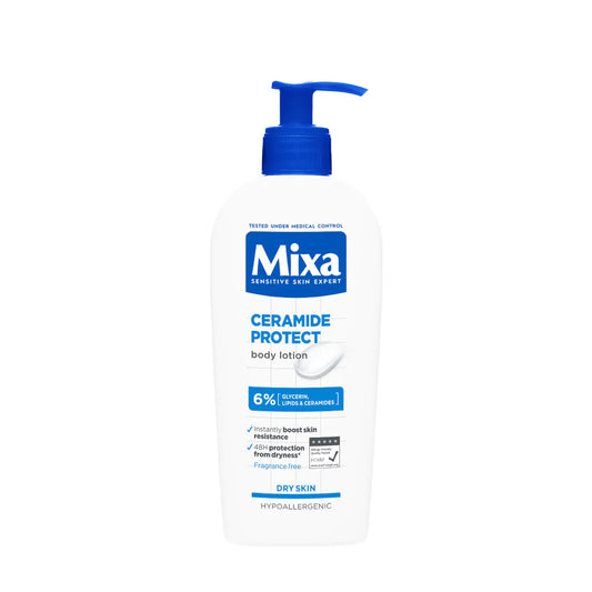 Mixa Ceramide Protect Body Lotion - For Dry, Very Dry and Sensitive Skin - With 6% Glycerin, Lipids & Ceramides