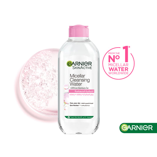 Garnier Micellar Water Facial Cleanser and Makeup Remover Pink for Sensitive Skin 400ml