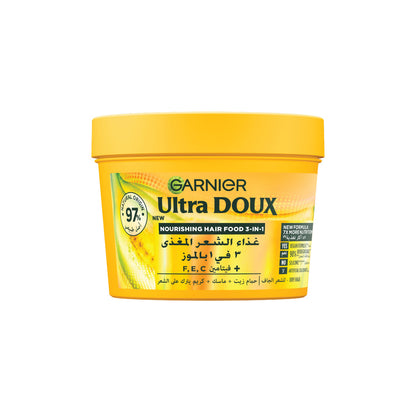 Garnier Ultra Doux Banana Vegan Hair Food 3in1 Mask for dry hair, Boosted with Vitamins C, E & F - Belle à Merveille