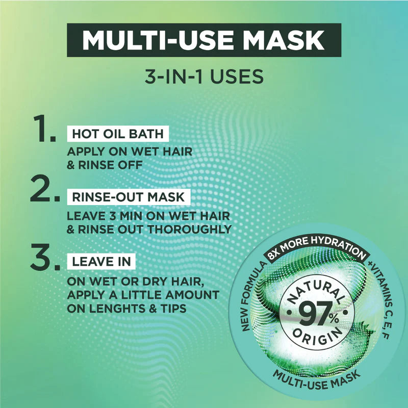 Garnier Ultra Doux Aloe Vera Vegan Hair Food 3in1 Mask for dehydrated hair, Boosted with Vitamins C, E & F - Belle à Merveille