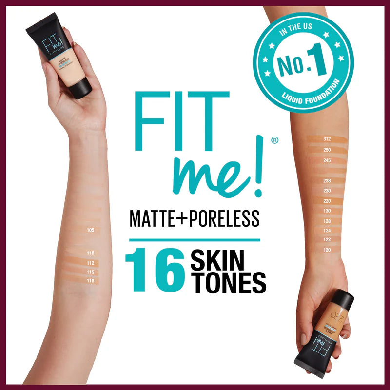 Maybelline New York Fit Me Matte Poreless Liquid Foundation Ideal For Normal To Oily Skin - Belle à Merveille