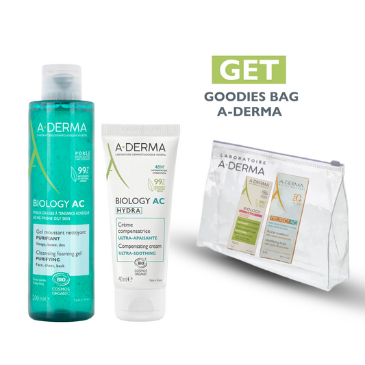 Biology AC Gel 200 ml+ Biology AC Hydra Cream+ Free Aderma Goodies Bag