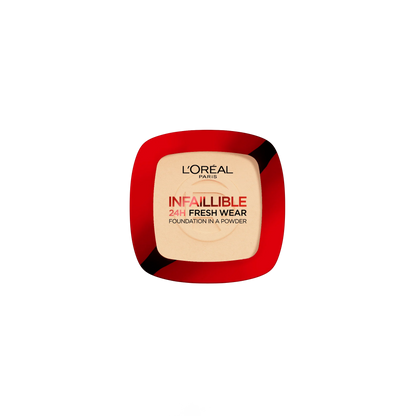 L’Oréal Paris Infaillible Up to 24H Fresh Wear Foundation in a Powder- Waterproof, Heatproof, Sweatproof