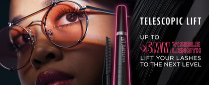 L’Oréal Paris Telescopic Lift Washable Mascara, Lengthening and Volumizing, Lash Lift with Up to 36HR Wear