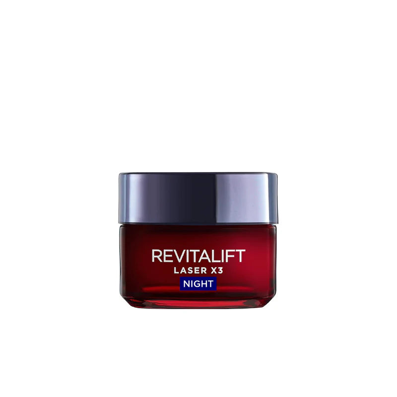 L'Oréal Paris, Revitalift Laser x3 Anti-Aging Moisturizing Night Cream, against Wrinkles and Signs of Aging, with Pro-Retinol, 50ml