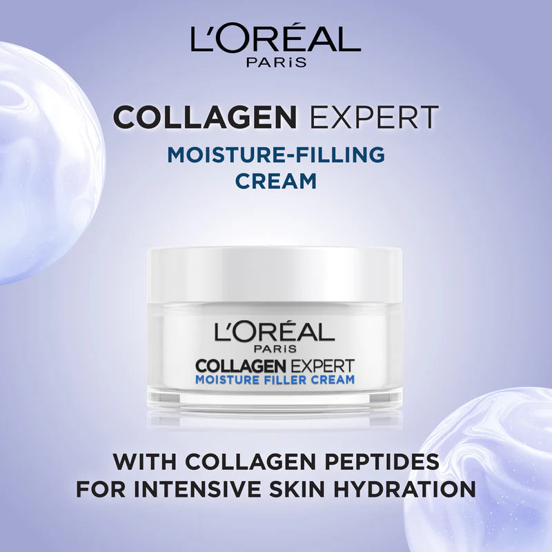 L’Oréal Paris, Collagen Expert Moisture-Filling Cream, With Glycerin & Collagen Peptide Fractions, for Firmness Boosting and Improved Elasticity, 50ml