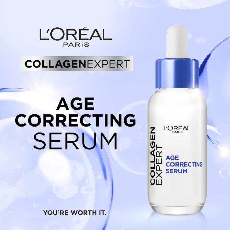 L’Oréal Paris, Collagen Expert Age-Correcting Serum with Glycerin & Collagen Peptide Fractions, for Firmness Boosting and Improved Elasticity, 30ml