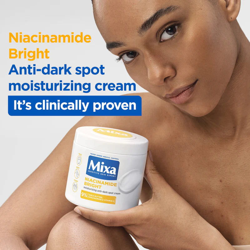 Mixa Niacinamide Bright Cream Jar - For Dry & Dull Skin in Need of Unifying - With 9% Shea Butter, Niacinamide & Vitamin C - Belle à Merveille