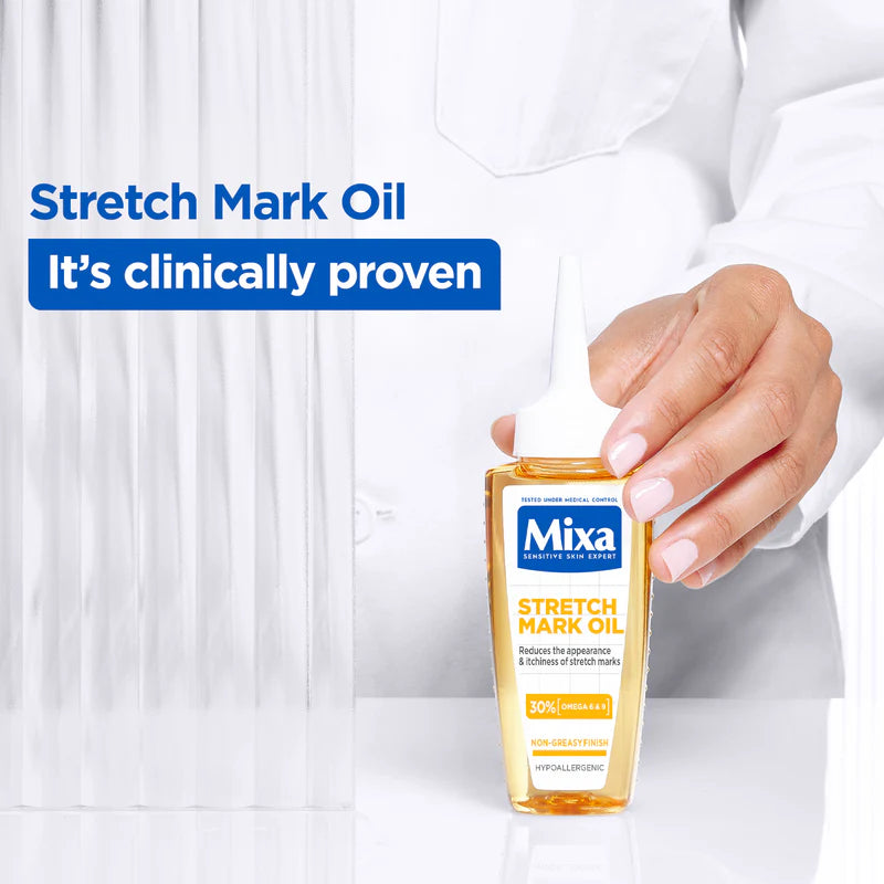 Mixa Anti Stretch Mark Oil - For Skin with Stretch Marks - With 30% Omega 6 & 9 - 100 ml
