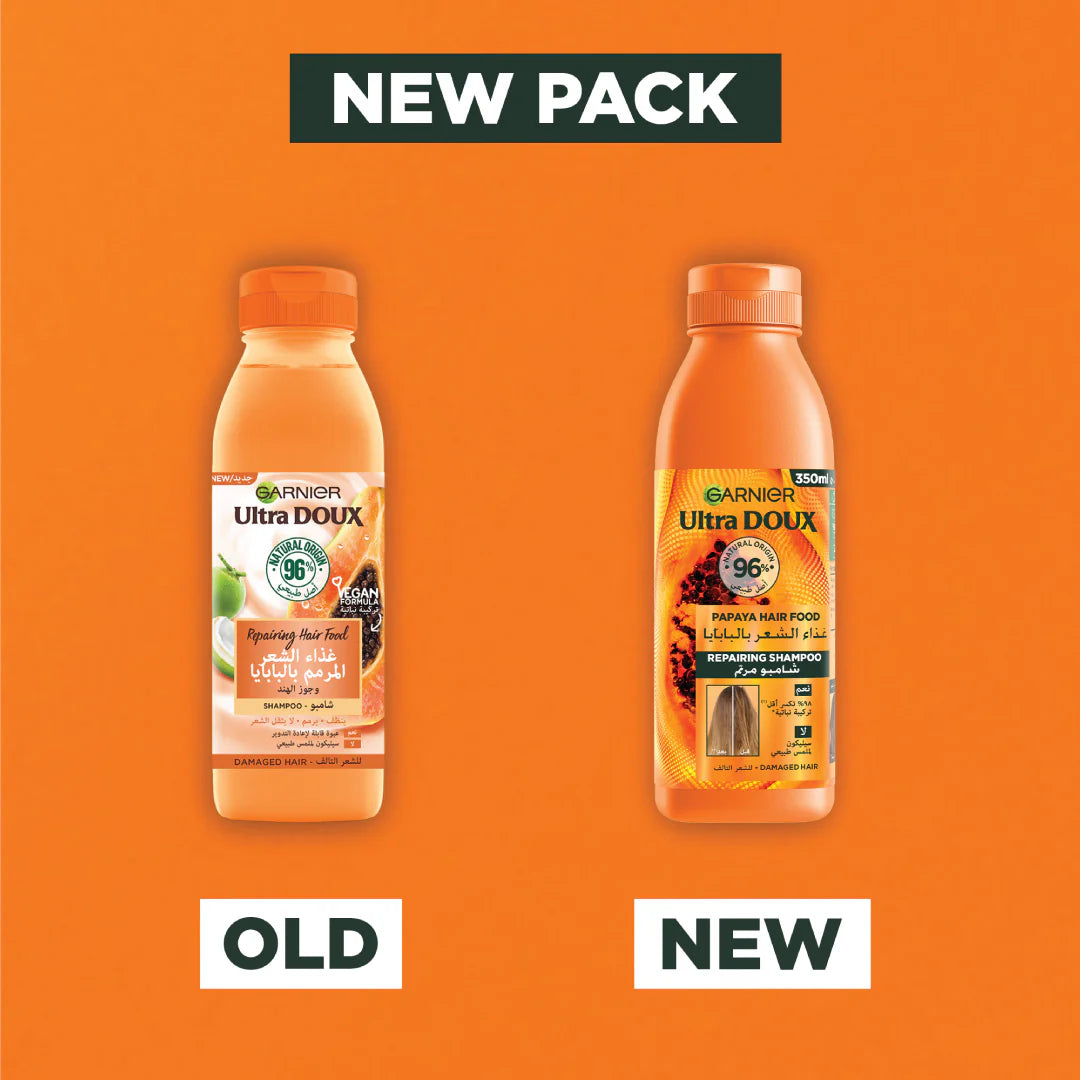 Garnier Ultra Doux Papaya Vegan Hair Food Shampoo for damaged hair - Belle à Merveille