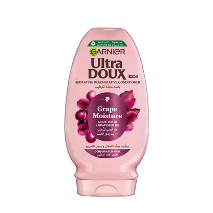 Garnier Ultra Doux Grape Moisture - Hydrating Regenerative Conditioner for Dehydrated Hair. Hydrating Grape Water + Antioxidant Grapeseed Oil - - Paraben-Free, Vegan, Cruelty-Free - 200ml