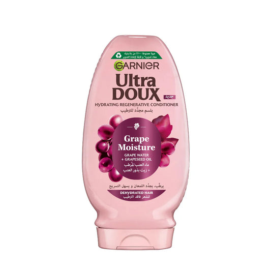 Garnier Ultra Doux Grape Moisture - Hydrating Regenerative Conditioner for Dehydrated Hair. Hydrating Grape Water + Antioxidant Grapeseed Oil - - Paraben-Free, Vegan, Cruelty-Free - 200ml
