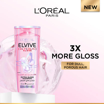 L’Oréal Paris, Elvive, Glycolic Gloss Shampoo, Glossing treatment, 3% [Gloss Complex] with Glycolic Acid, 400ml
