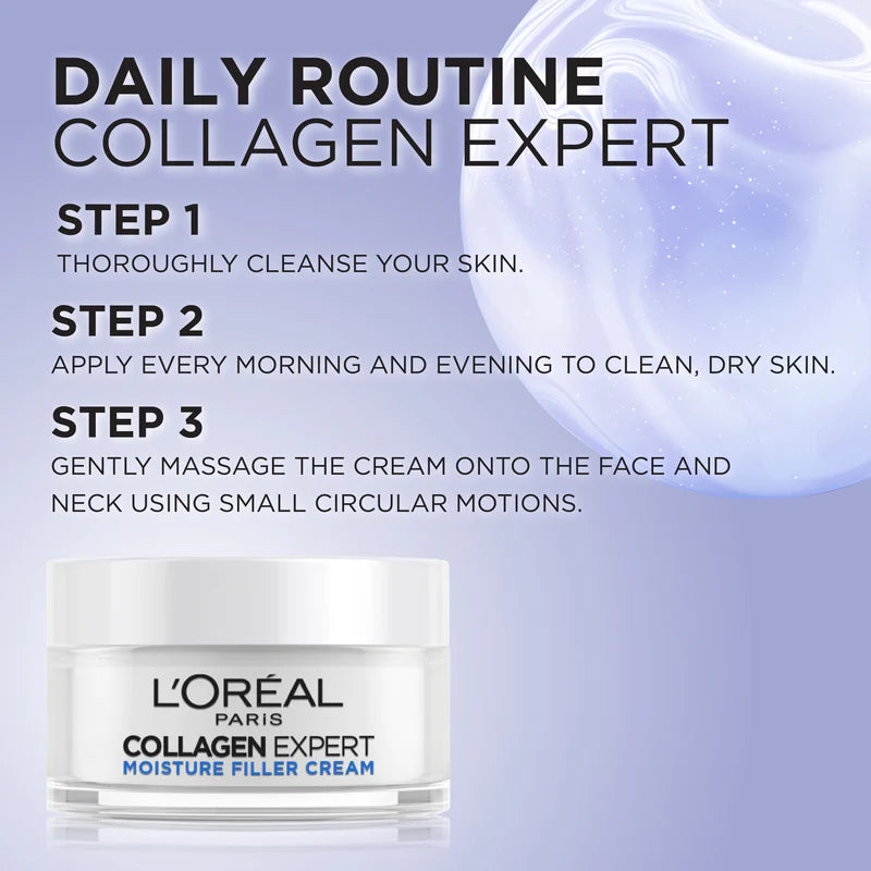 L’Oréal Paris, Collagen Expert Moisture-Filling Cream, With Glycerin & Collagen Peptide Fractions, for Firmness Boosting and Improved Elasticity, 50ml