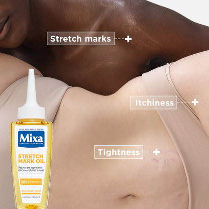Mixa Anti Stretch Mark Oil - For Skin with Stretch Marks - With 30% Omega 6 & 9 - 100 ml
