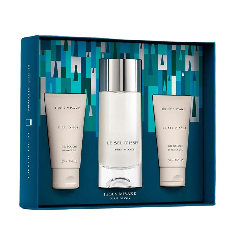 Issey Miyake – Le Sel d’Issey Eau de Toilette Set for Men 100 ml + 2 × 50 ml Shower Gel