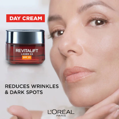 L’Oréal Paris, Revitalift Laser X3 Triple Action Anti-Aging Day Cream, to smooth Wrinkles, firm skin, and Brighten Complexion, SPF 25, 50ml