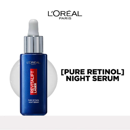 L'Oréal Paris, Revitalift Laser Retinol Deep Wrinkle Night Serum, With 0.2% Pure Retinol and Vitamin A, Targets all Wrinkles even Deep Ones, 30ml