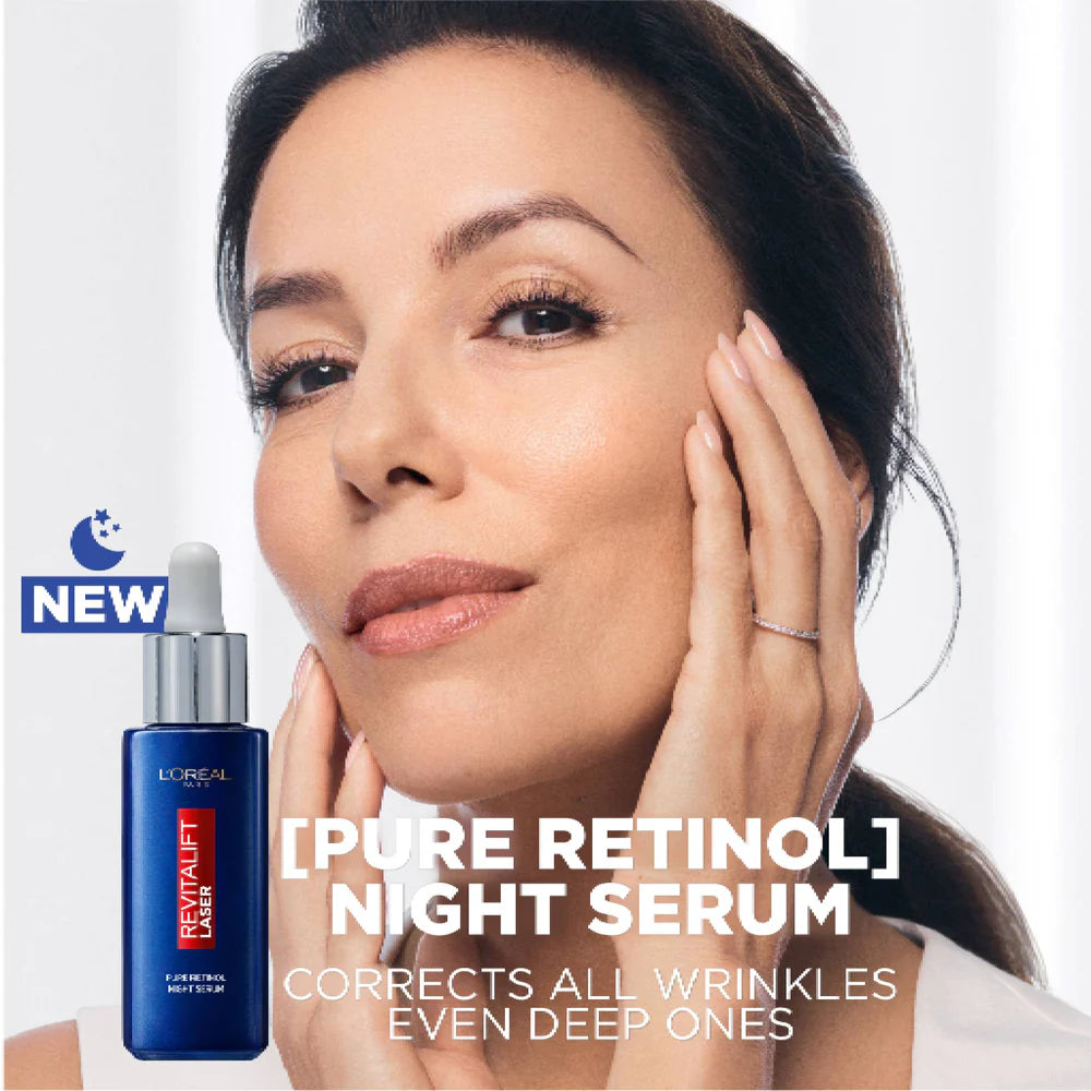 L'Oréal Paris, Revitalift Laser Retinol Deep Wrinkle Night Serum, With 0.2% Pure Retinol and Vitamin A, Targets all Wrinkles even Deep Ones, 30ml