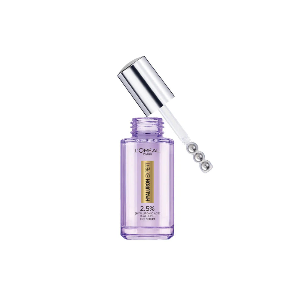 L’Oréal Paris, Hyaluron Expert Eye Serum, Targeted Eye Contour Treatment for Hydration and Plump, with Hyaluronic Acid and Caffeine, 20ml