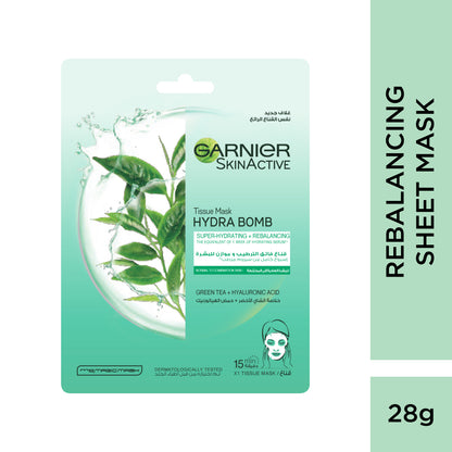 Garnier Hydra Bomb Green Tea Super-Hydrating & Rebalancing Tissue Mask for Normal to Combination Skin - Belle à Merveille