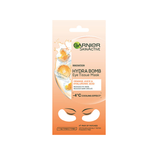 Garnier Skin Active Hydra Bomb Eye Tissue Mask Hyaluronic Acid and Orange Juice