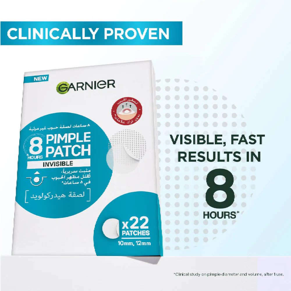 Garnier Skin Active Fast Clear Invisible Pimple Patch 8 Hours Hydrocolloid 22patches