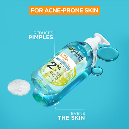 Garnier Fast Clear [2%] Salicylic Acid & Vitamin C - Anti-Acne Gel Wash (200mL)