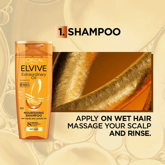 L’Oreal Paris Elvive Extraordinary Oil Nourishing Shampoo - For Normal Hair With Tendency To Dry-400 mL.
