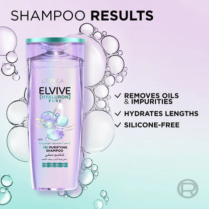 L’Oréal Paris Elvive Hyaluron Pure Purifying Shampoo for Oily Roots And Dehydrated Length 600 ML