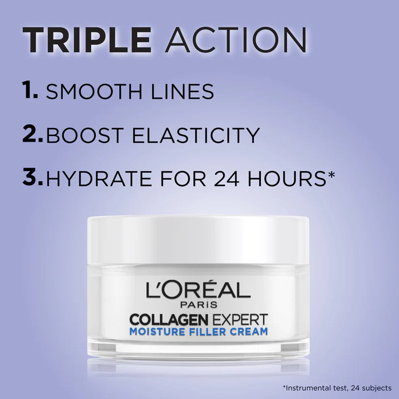 L’Oréal Paris, Collagen Expert Moisture-Filling Cream, With Glycerin & Collagen Peptide Fractions, for Firmness Boosting and Improved Elasticity, 50ml