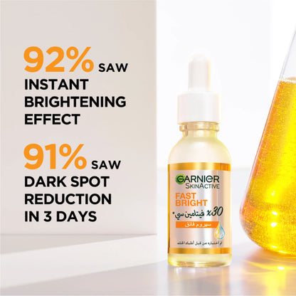 Garnier Fast Bright Vitamin C + Niacinamide 30x Brightening Booster Serum 15ml