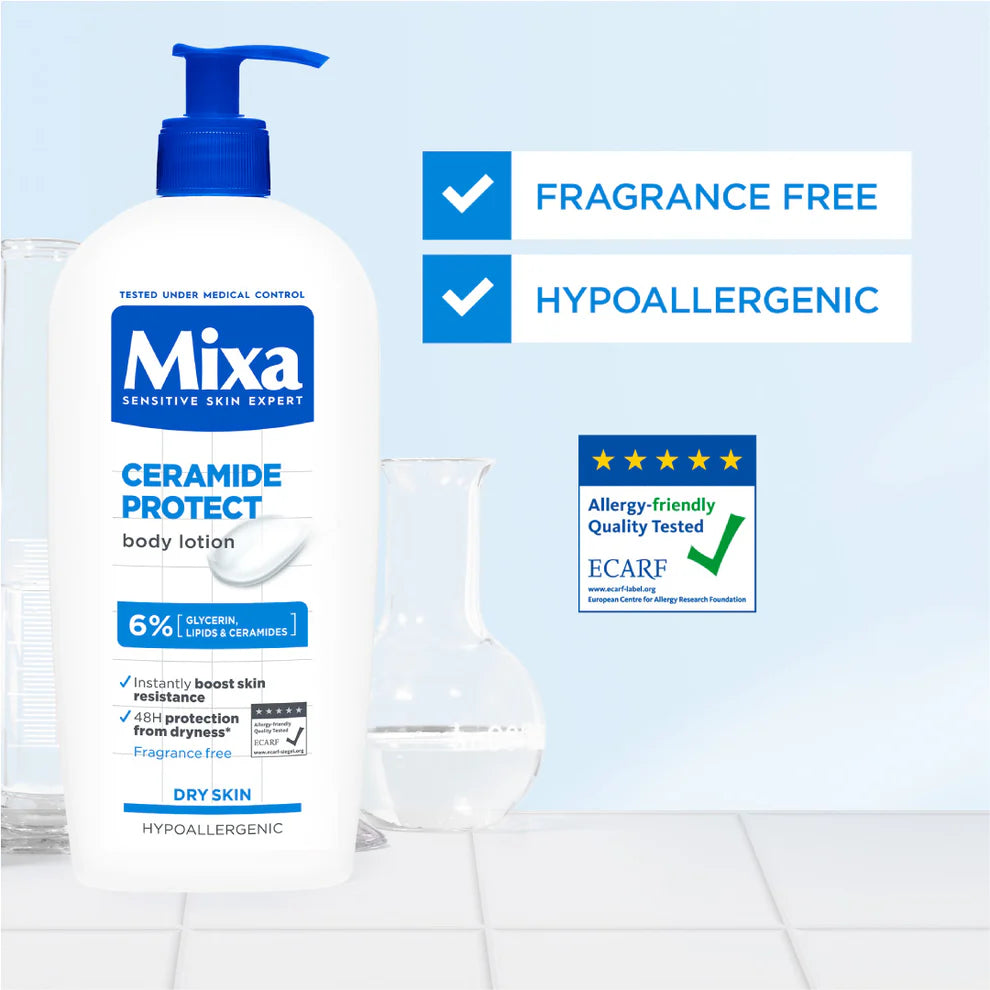 Mixa Ceramide Protect Body Lotion - For Dry, Very Dry and Sensitive Skin - With 6% Glycerin, Lipids & Ceramides - Belle à Merveille