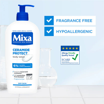 Mixa Ceramide Protect Body Lotion - For Dry, Very Dry and Sensitive Skin - With 6% Glycerin, Lipids & Ceramides - Belle à Merveille