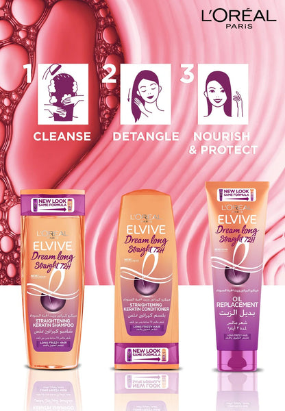 L'Oreal Paris Elvive Dream Long Straight Shampoo - Black Cumin Oil & Micro Keratin-400ml