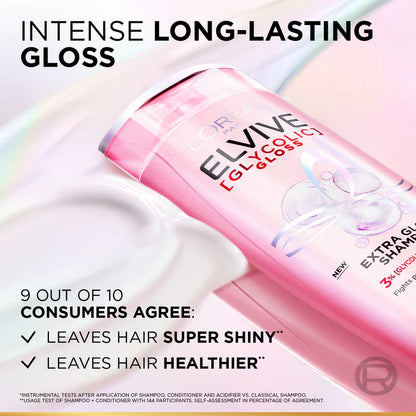 L’Oréal Paris, Elvive, Glycolic Gloss Shampoo, Glossing treatment, 3% [Gloss Complex] with Glycolic Acid, 400ml