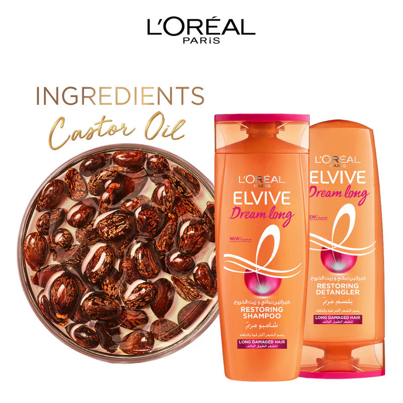 L’Oréal Paris Dream Long Restoring Shampoo For Long, Damaged Hair- Infused with Keratin and Protective Oil-400ml