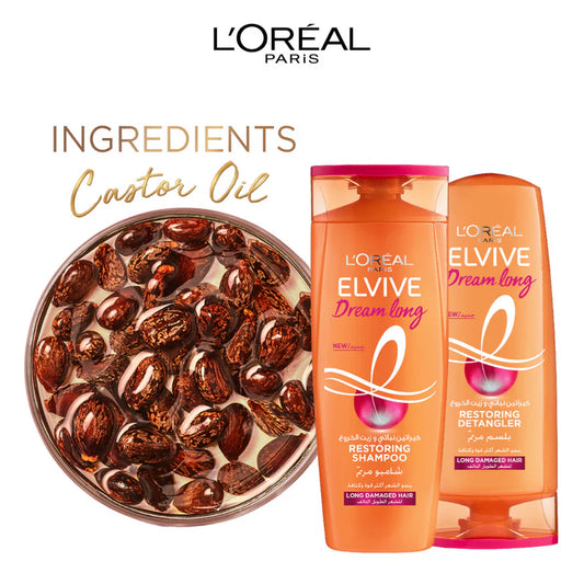 L’Oréal Paris Dream Long Restoring Shampoo For Long, Damaged Hair- Infused with Keratin and Protective Oil-400ml