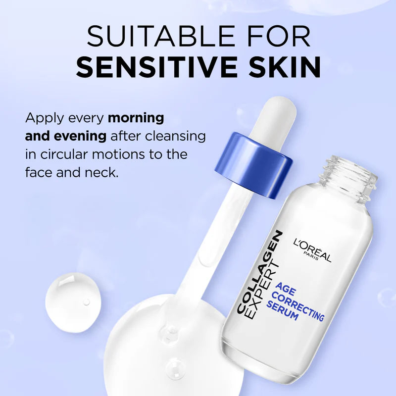 L’Oréal Paris, Collagen Expert Age-Correcting Serum with Glycerin & Collagen Peptide Fractions, for Firmness Boosting and Improved Elasticity, 30ml