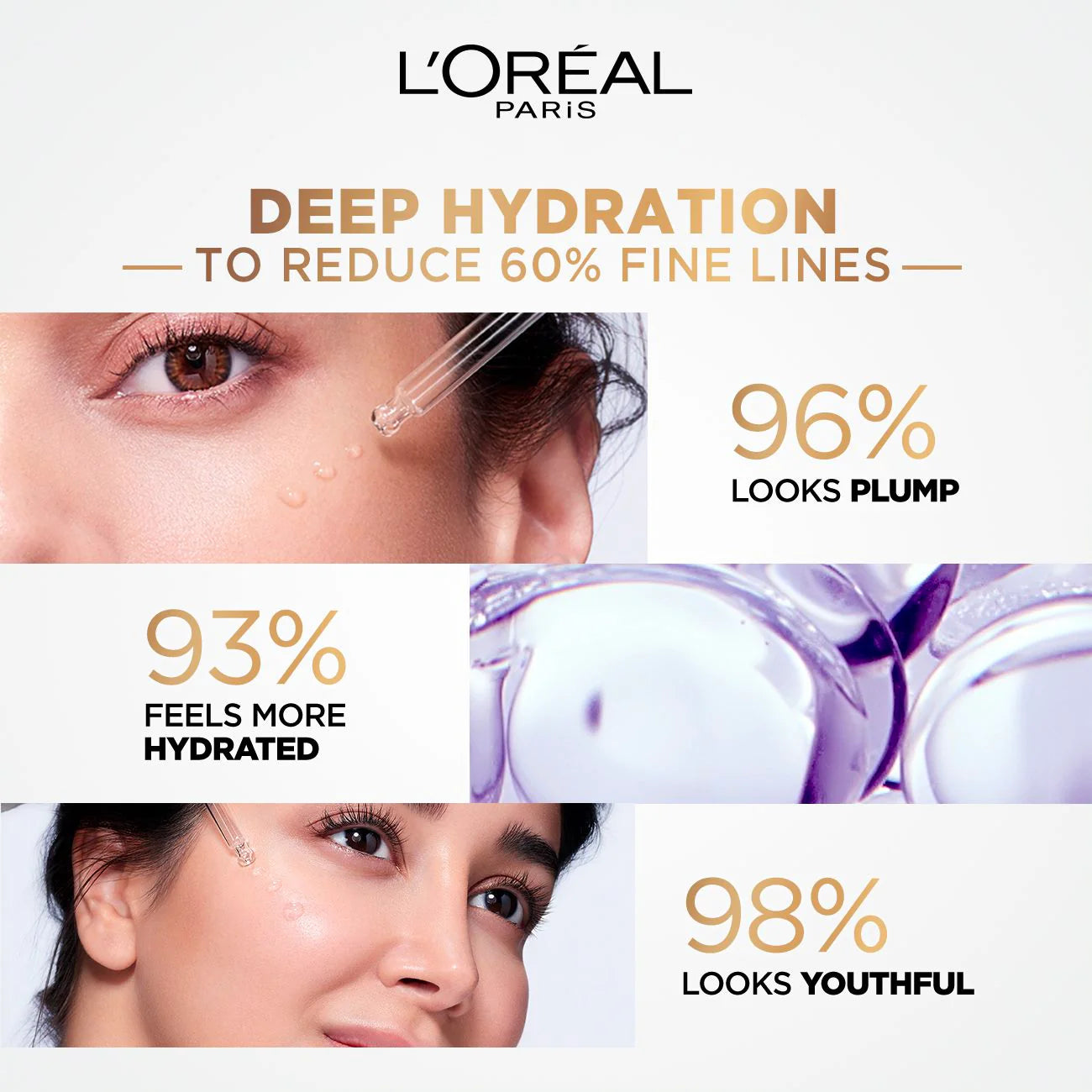 L’Oréal Paris, Hyaluron Expert Replumping Face Serum, with 1.5% Hyaluronic Acid, for Fine Lines Reduction, Hydration and Youthful Looking Skin , 30ml